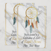 Luxe Gold Marble 招待状 (正面/裏面)