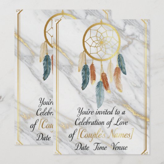 Luxe Gold Marble 招待状 (正面/裏面)