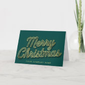 Luxe Gold Outline Script Merry Christmas シーズンカード (正面)