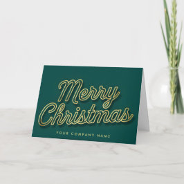Luxe Gold Outline Script Merry Christmas シーズンカード