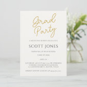 Luxe Gold Script Grad Party Invite 招待状 (スタンド正面)
