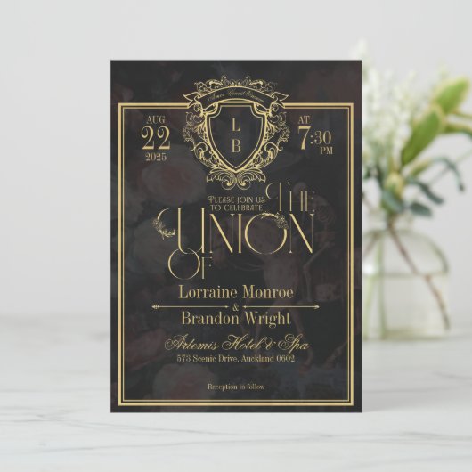 Luxe Gothic Romance Wedding Invitation 招待状 (スタンド正面)