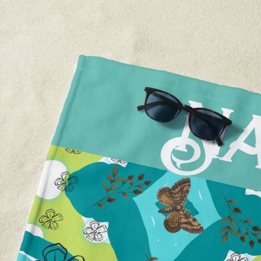 Luxe green garden art ビーチタオル (インサイチュ)