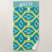 Luxe green garden art ビーチタオル (正面)