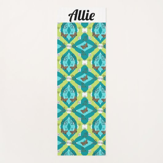 Luxe green garden art ヨガマット (正面)