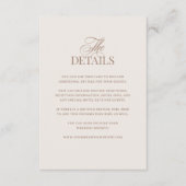 Luxe Ivory and Mocha Taupe | Wedding Guest Details エンクロージャーカード (正面)