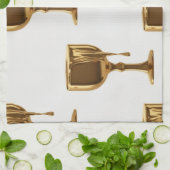 Luxe Kitchen Tea Towels Set: 3D Liquid Gold Flowin キッチンタオル (折り畳み)