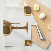 Luxe Kitchen Tea Towels Set: 3D Liquid Gold Flowin キッチンタオル (四つ折り)