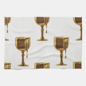 Luxe Kitchen Tea Towels Set: 3D Liquid Gold Flowin キッチンタオル (横)