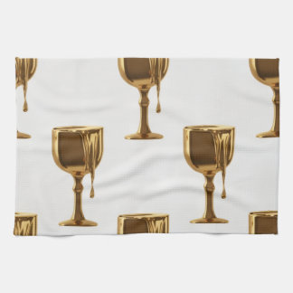Luxe Kitchen Tea Towels Set: 3D Liquid Gold Flowin キッチンタオル