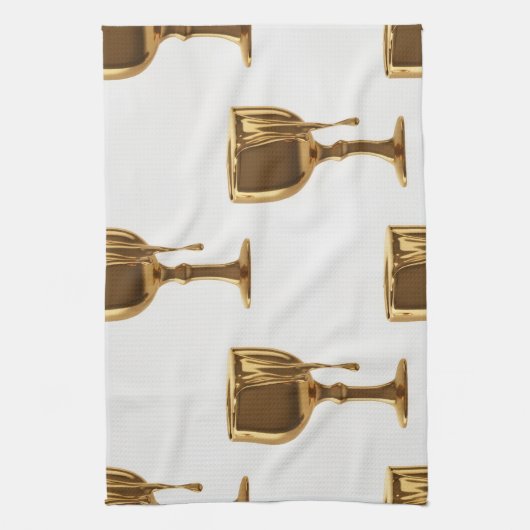 Luxe Kitchen Tea Towels Set: 3D Liquid Gold Flowin キッチンタオル (縦)