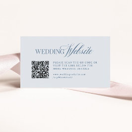 Luxe Light Dusty Blue | Wedding Website QR Code エンクロージャーカード