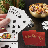 Luxe Lucky Script Red Gold Card Deck トランプ (インサイチュ)