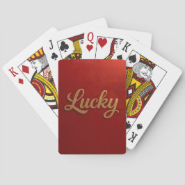 Luxe Lucky Script Red Gold Card Deck トランプ