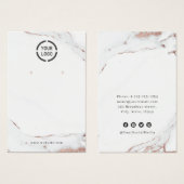 Luxe marbleバラ金ゴールドカスタムロゴのイヤリング表示 (正面&裏面)