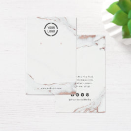 Luxe marbleバラ金ゴールドカスタムロゴのイヤリング表示