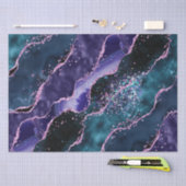 Luxe Marble Crystal Purple Teal Glitter Agate 薄葉紙 (クラフト)