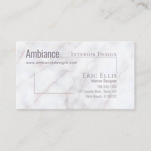 Luxe Marble Geometric Business Card 名刺 (正面)
