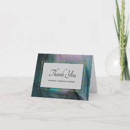 Luxe Marble Ink Washing Thank You With Names サンキューカード