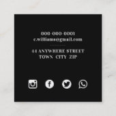 LUXE MINIMALIST glam faux gold foil splash black S スクエア名刺 (裏面)