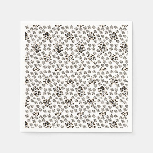 Luxe modern animalprint be brave girl スタンダードカクテルナプキン (正面)