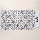 Luxe modern animalprint be brave girl ビーチタオル (正面)