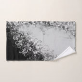 Luxe Monochrome Grey and Black with Silver バスタオルセット (ハンドタオル)