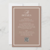 Luxe Neutral Mocha Taupe | RSVP QRコード ウェディング 招待状 (裏面)