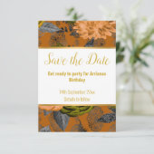 LUXE ORANGE金ゴールドホワイト応答RSVPカード 出欠カード (スタンド正面)