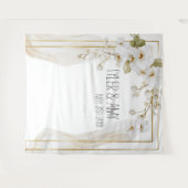 Luxe Orchid Elegance Wedding Backdrop タペストリー (正面(横))