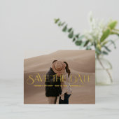 Luxe Overlay FOILウェディング日付ポストカードを保存 箔招待状ポストカード (立ち正面)