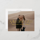 Luxe Overlay FOILウェディング日付ポストカードを保存 箔招待状ポストカード (正面/裏面)