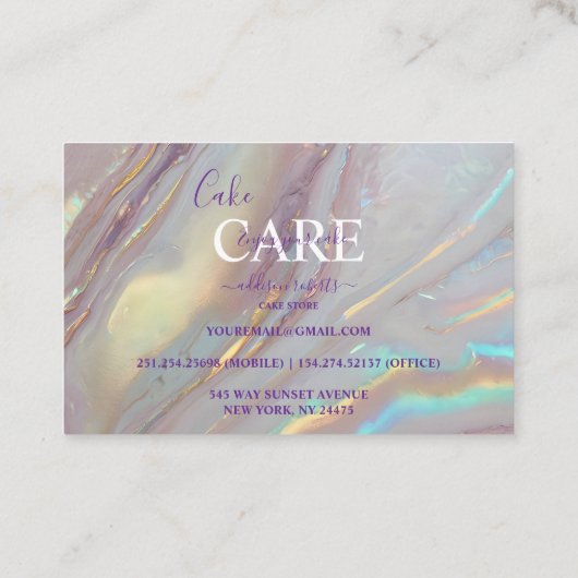 Luxe Pearl Marble Aesthetic Cake Care  名刺 (裏面)