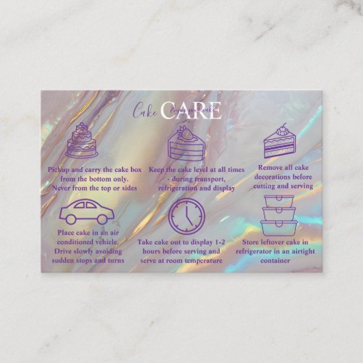 Luxe Pearl Marble Aesthetic Cake Care  名刺 (正面)