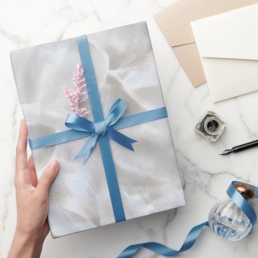 Luxe Pearl Silver Shine Frost Abstract Pattern ラッピングペーパー (ギフト)