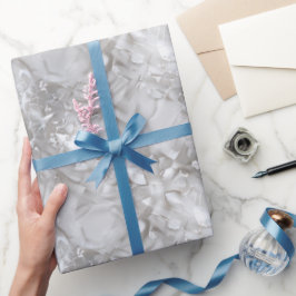 Luxe Pearl Silver Shine Frost Abstract Pattern ラッピングペーパー