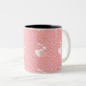 Luxe pink hearts vibrant romantic wallpaper ツートーンマグカップ (正面右)