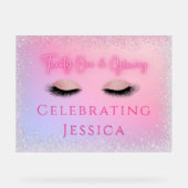 Luxe Pink Twenty One & Glowing 21歳の誕生日 アクリルサイン (正面)