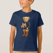 Luxe Preppy Plaid Christmas Teddy Bear  Tシャツ (正面)