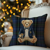 Luxe Preppy Plaid Teddy Bear クッション
