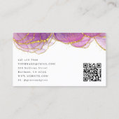 Luxe Purple Gold Glitter Nail Salon QR Code 名刺 (裏面)
