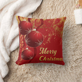 Luxe red and gold Christmas Ornaments クッション