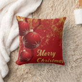 Luxe red and gold Christmas Ornaments  クッション (ブランケット)