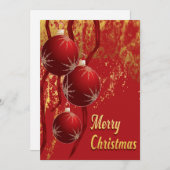Luxe red and gold Christmas Ornaments  シーズンカード (正面/裏面)