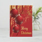 Luxe red and gold Christmas Ornaments  シーズンカード (スタンド正面)