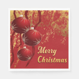 Luxe red and gold Christmas Ornaments スタンダードランチョンナプキン