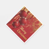 Luxe red and gold Christmas Ornaments  スタンダードランチョンナプキン (角)