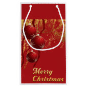 Luxe red and gold Christmas Ornaments  スモールペーパーバッグ (裏面)