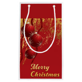 Luxe red and gold Christmas Ornaments  スモールペーパーバッグ