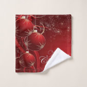 Luxe red and gold Christmas Ornaments バスタオルセット (ウォッシュタオル)
